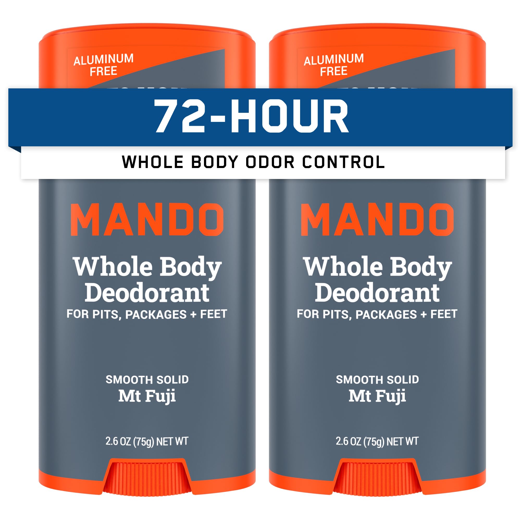 Mando whole body deodorant stick in Mt Fuji packaging for all-day odor control.