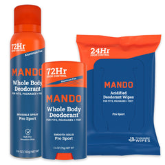 Mando Whole Body Solid Stick in action providing long-lasting odor protection.