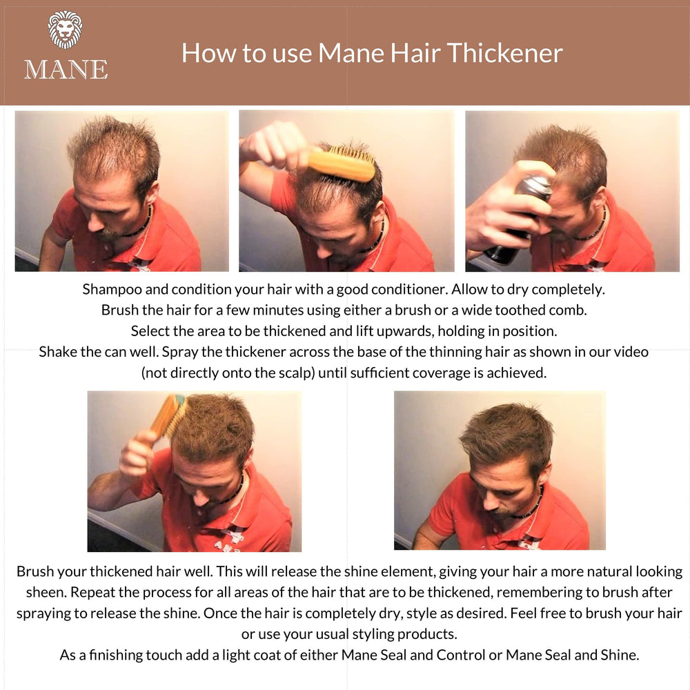 MANE application showing easy, quick thickening on hair