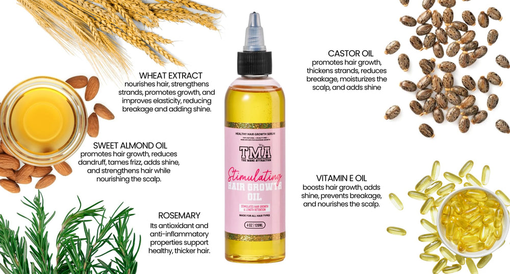 The Mane Attraction hair oil scalp massage demonstrates soothing nourishment and follicle care.