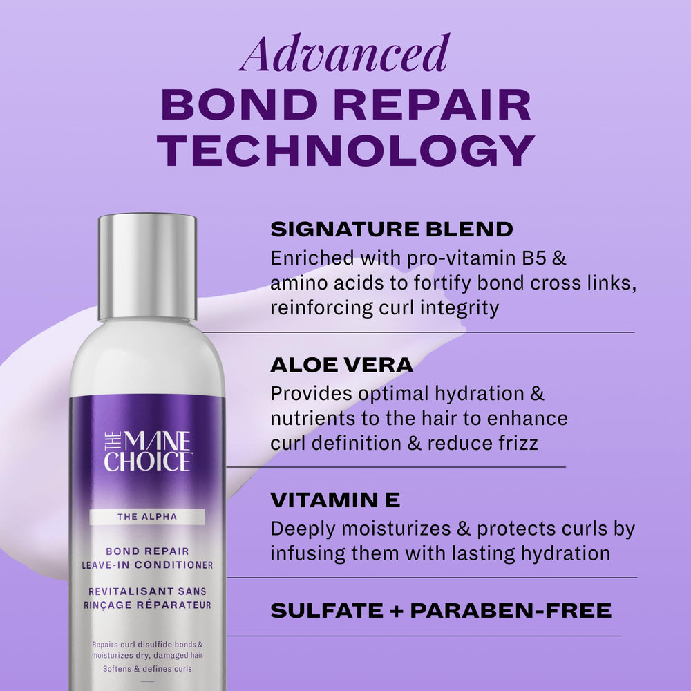 The Mane Choice Alpha Recoil Leave-In showing frizz reduction on curls