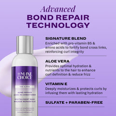 The Mane Choice Alpha Recoil Leave-In showing frizz reduction on curls