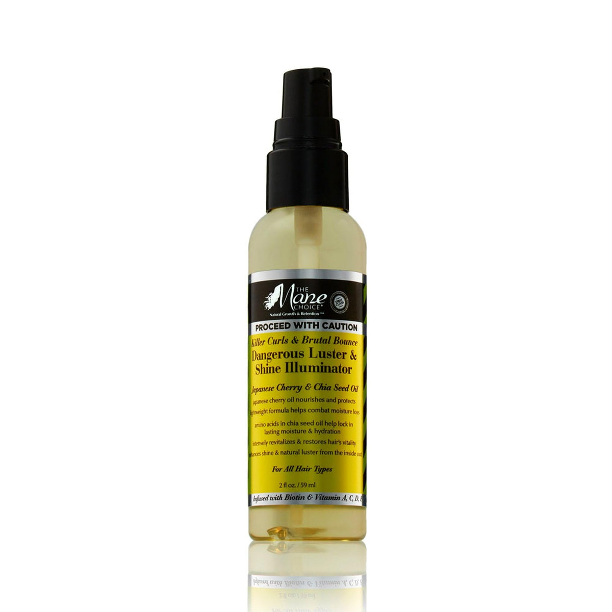 The Mane Choice Shine Illuminator enhances luster and vibrancy for salon-worthy radiant hair.