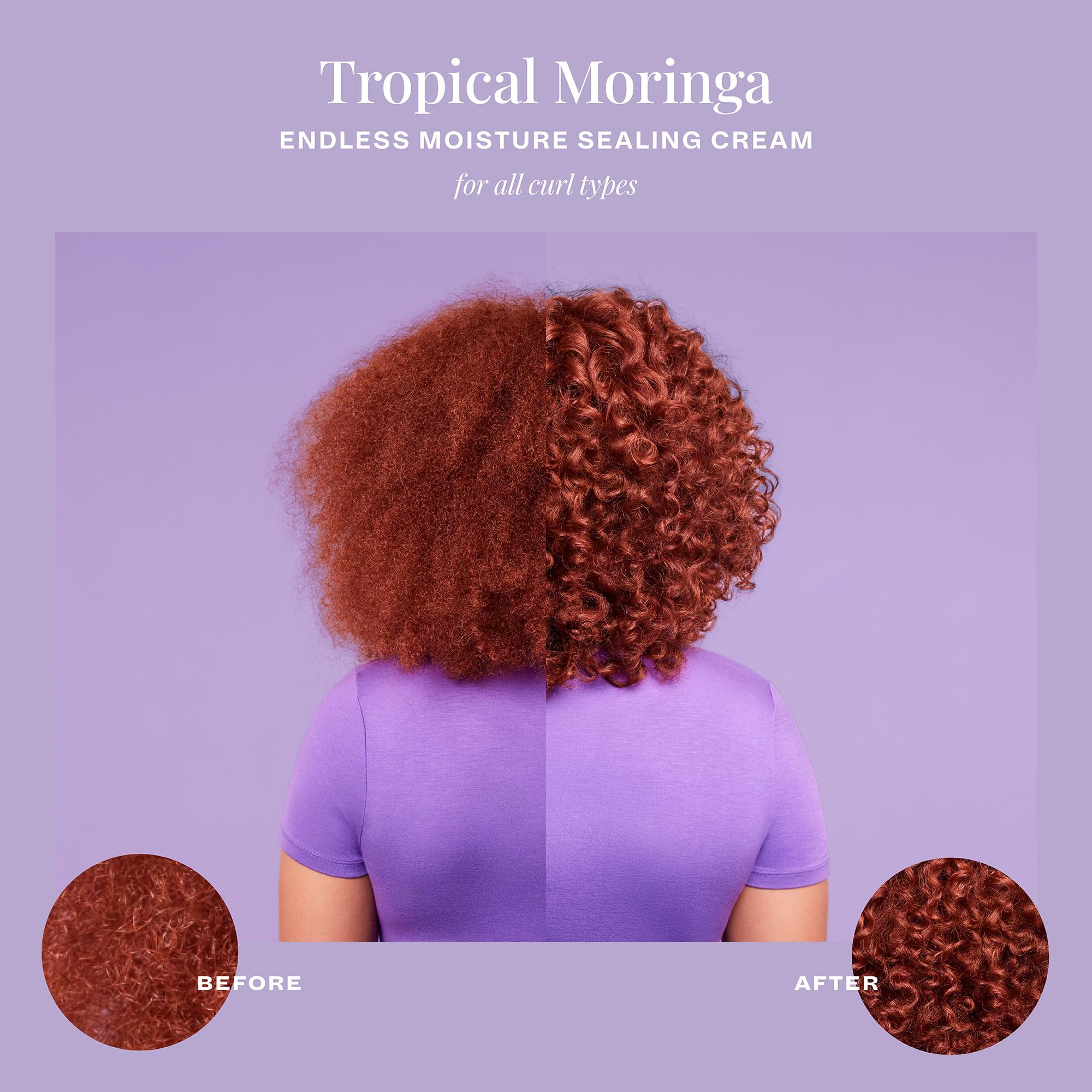 The Mane Choice sealing cream on wet hair seals moisture for defined curls.