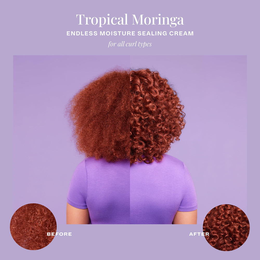 The Mane Choice sealing cream on wet hair seals moisture for defined curls.