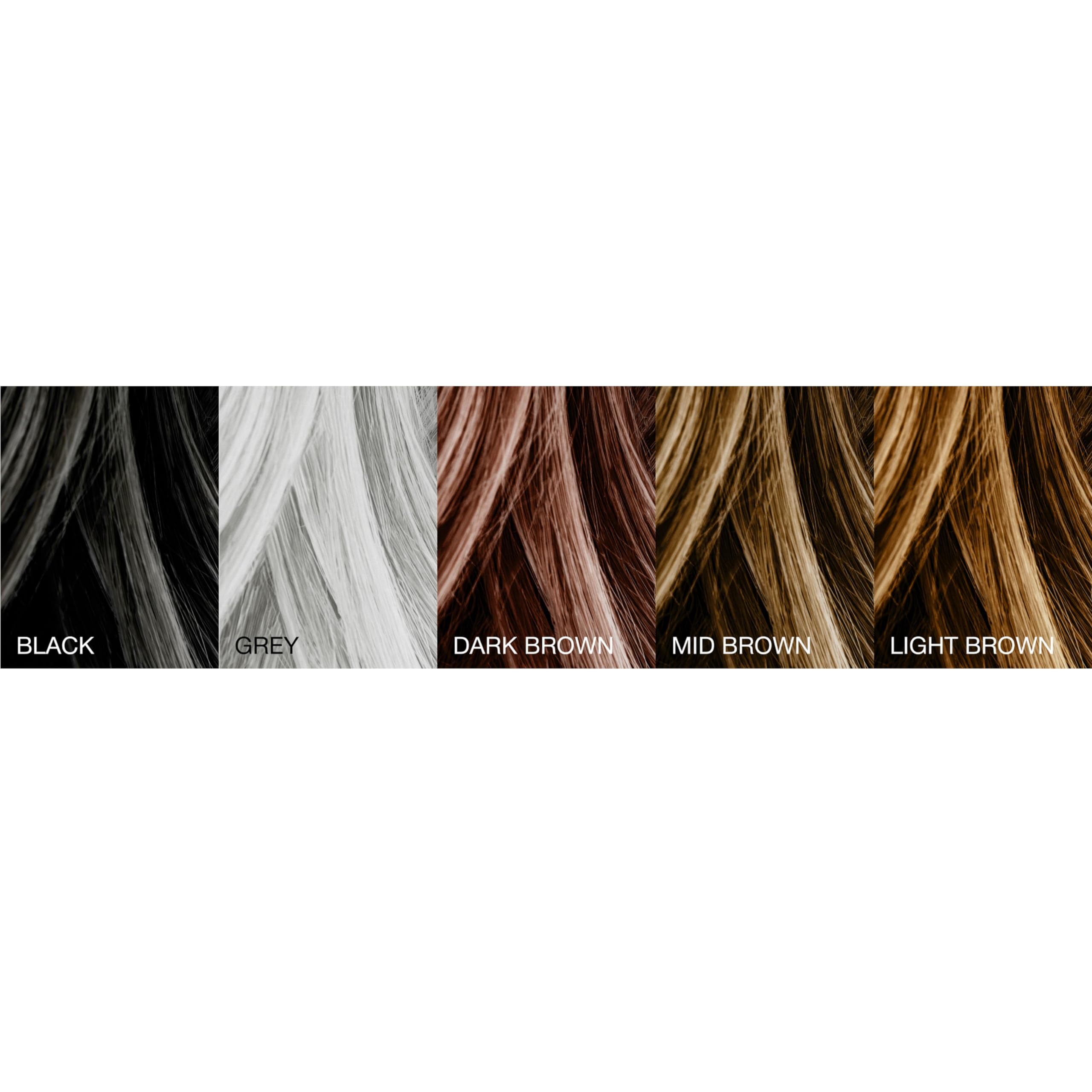 Close-up of MANE fibers adhering to hair for thicker appearance.