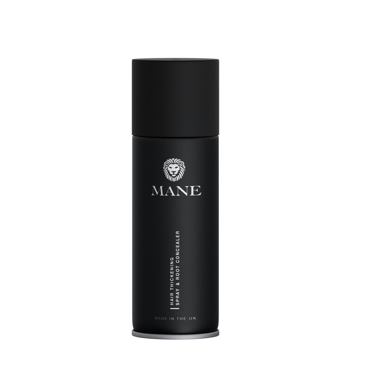 MANE Hair Thickening Fiber Spray grey bottle showing instant fullness.