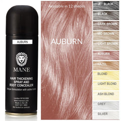 MANE Hair Thickening Fiber Spray Auburn closeup nozzle enables precise application