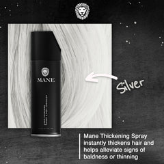 MANE spray nozzle in action delivering color-matched coverage on thinning areas.