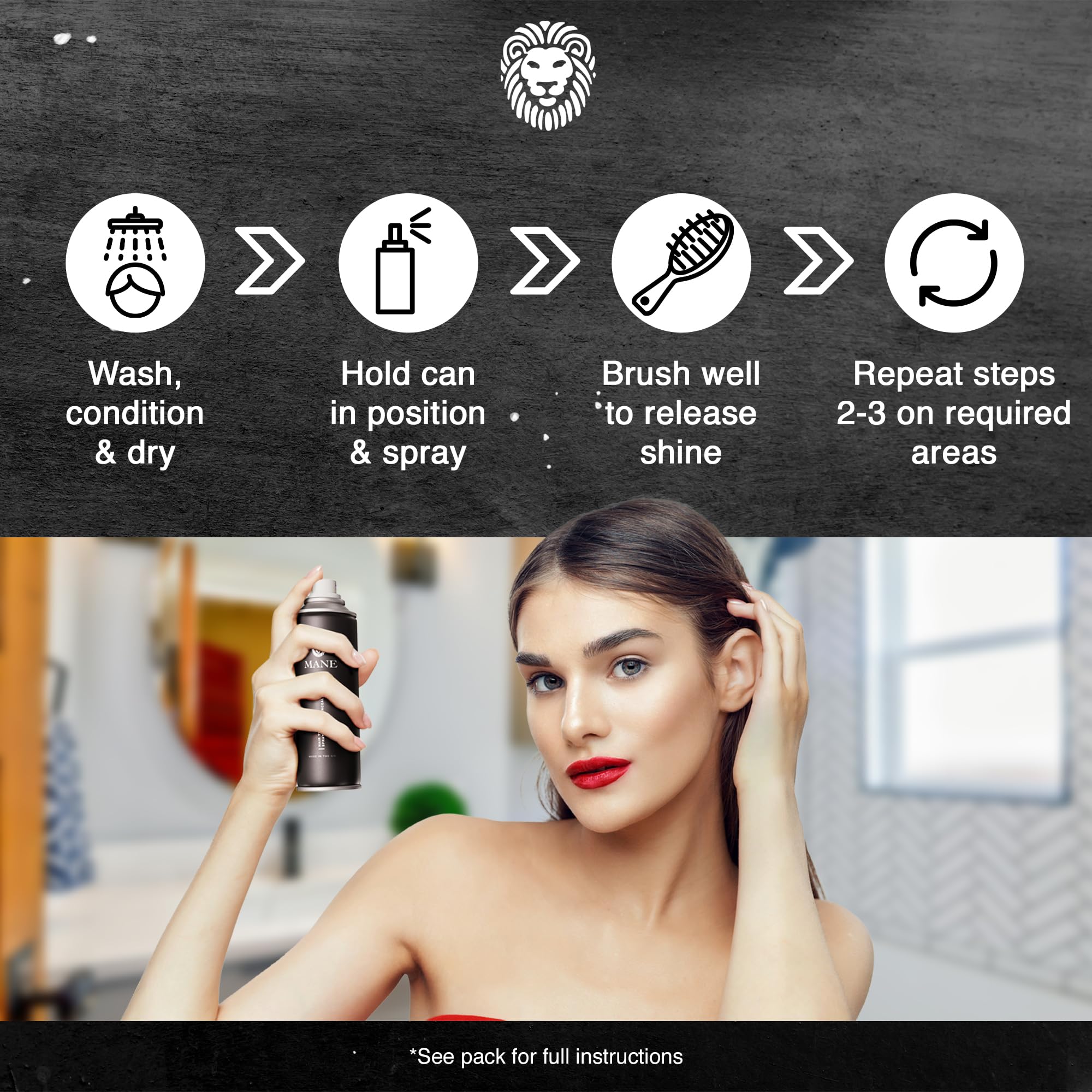 MANE spray lightweight texture feels natural on thinning sections