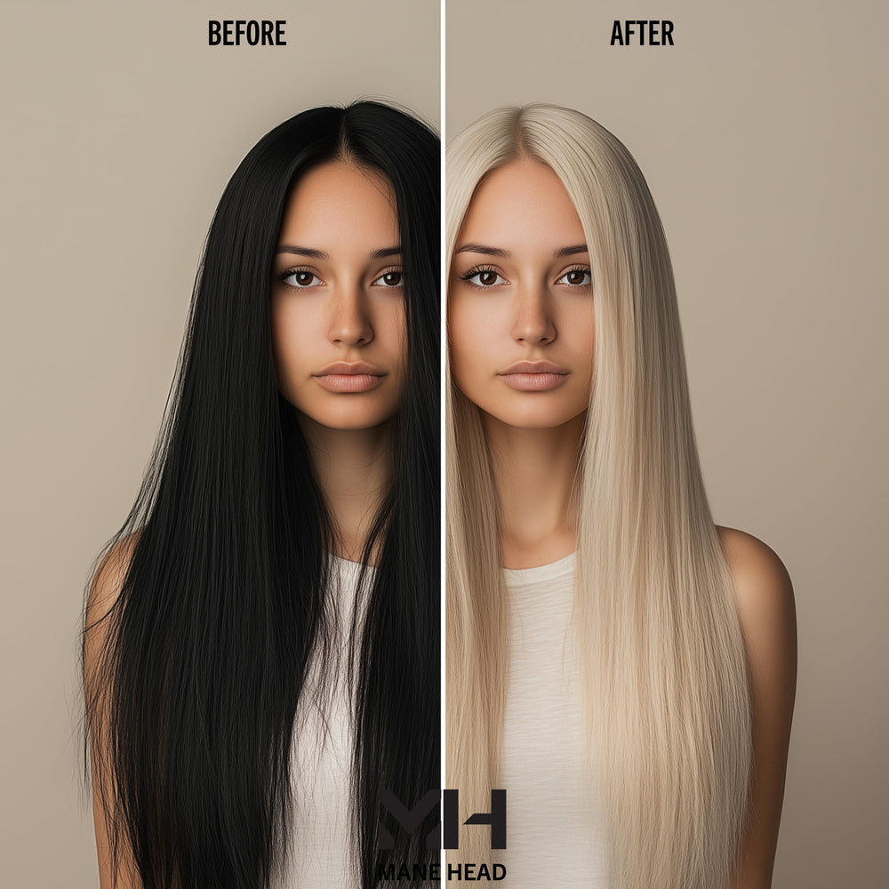 MANE HEAD blue premium bleach powder enables platinum-blond possibilities with professional-grade lift.