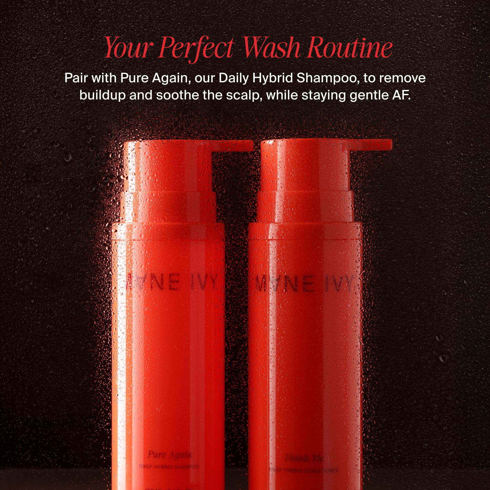 MANE IVY Finish Me packaging highlights eco-friendly design and refill-friendly bottle