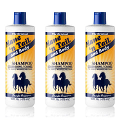 Mane 'n Tail original formula shampoo bottle close-up showing moisture and shine.