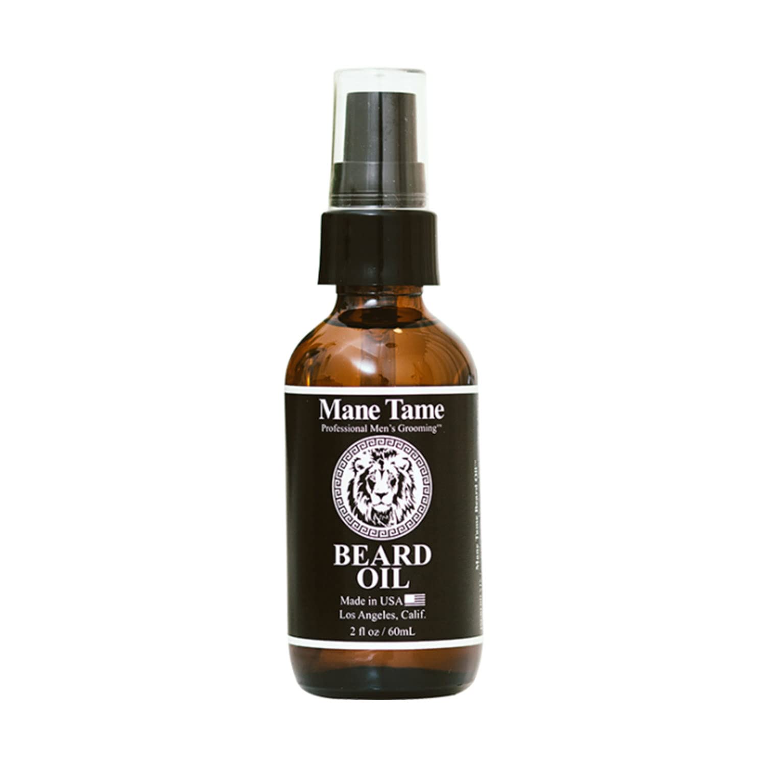MANE TAME Beard Oil amber bottle ready for daily conditioning.