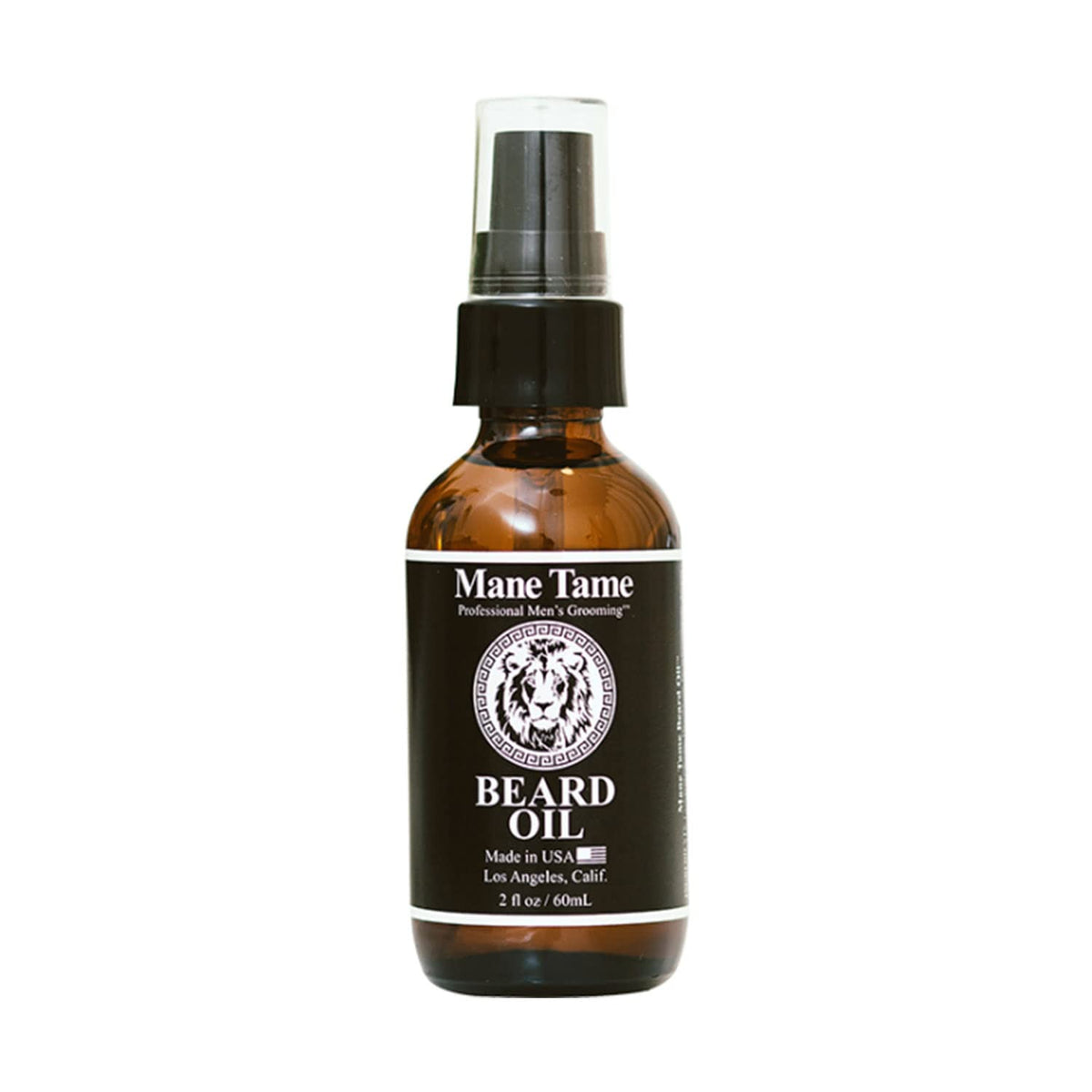 MANE TAME Beard Oil amber bottle ready for daily conditioning.