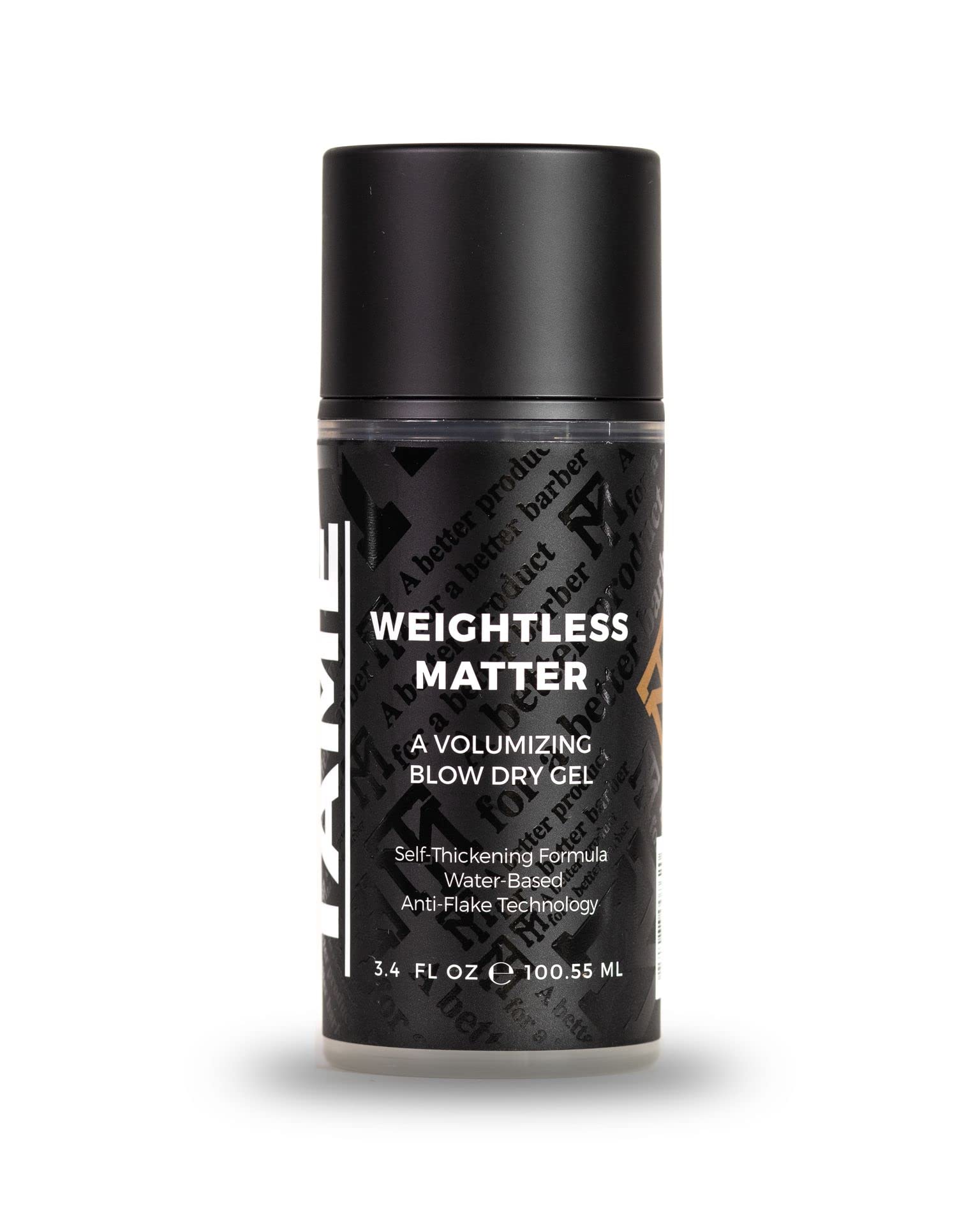 Mane Tame Weightless Matter bottle front showing premium volume for longer hair.