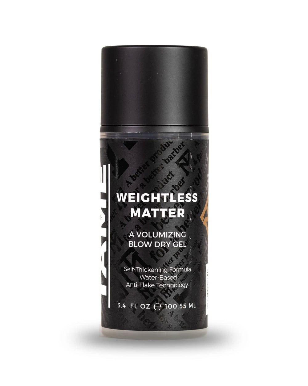 Mane Tame Weightless Matter bottle front showing premium volume for longer hair.