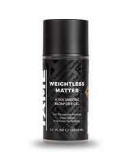 Mane Tame Weightless Matter bottle front showing premium volume for longer hair.