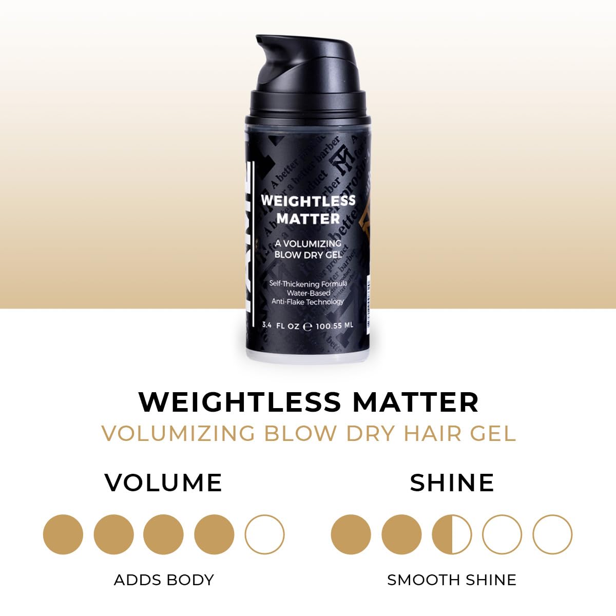 Mane Tame Weightless Matter gel applied through hair for effortless, lightweight styling.