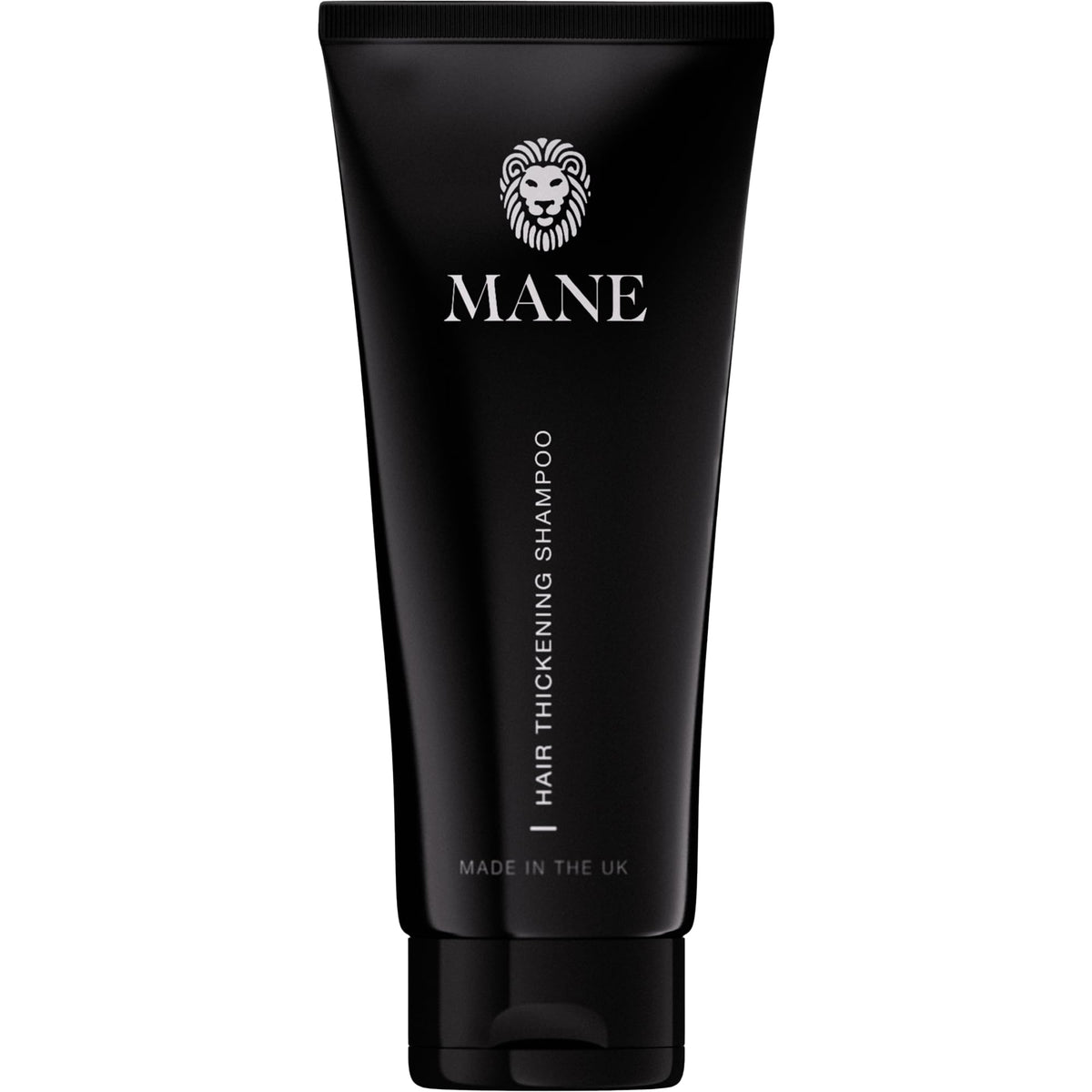 MANE Thickening Biotin Shampoo bottle front view for fuller-looking hair.