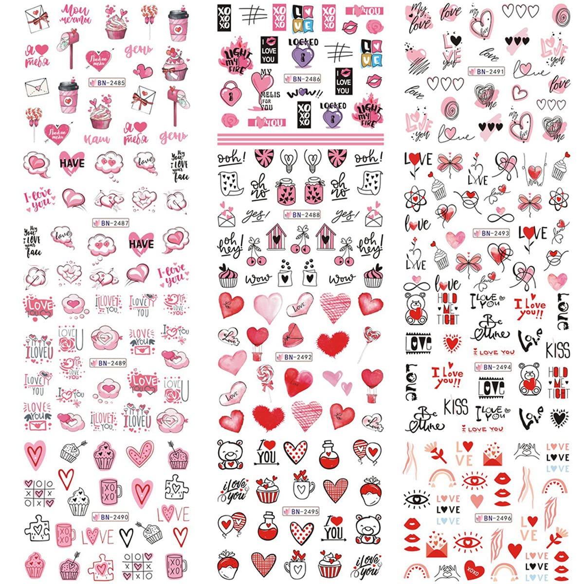 Mangoit nail decals featuring love letters for elegant wedding-inspired nails.