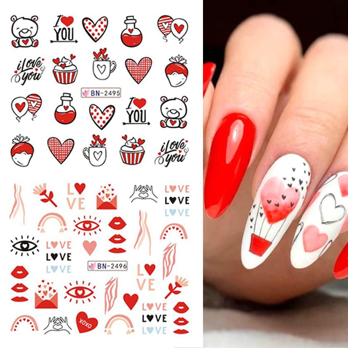 Mangoit Valentine's sheet size 16.5x25.5 cm ideal for multiple nails.