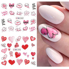 Mangoit waterslide decals showing the water transfer technique for nails.