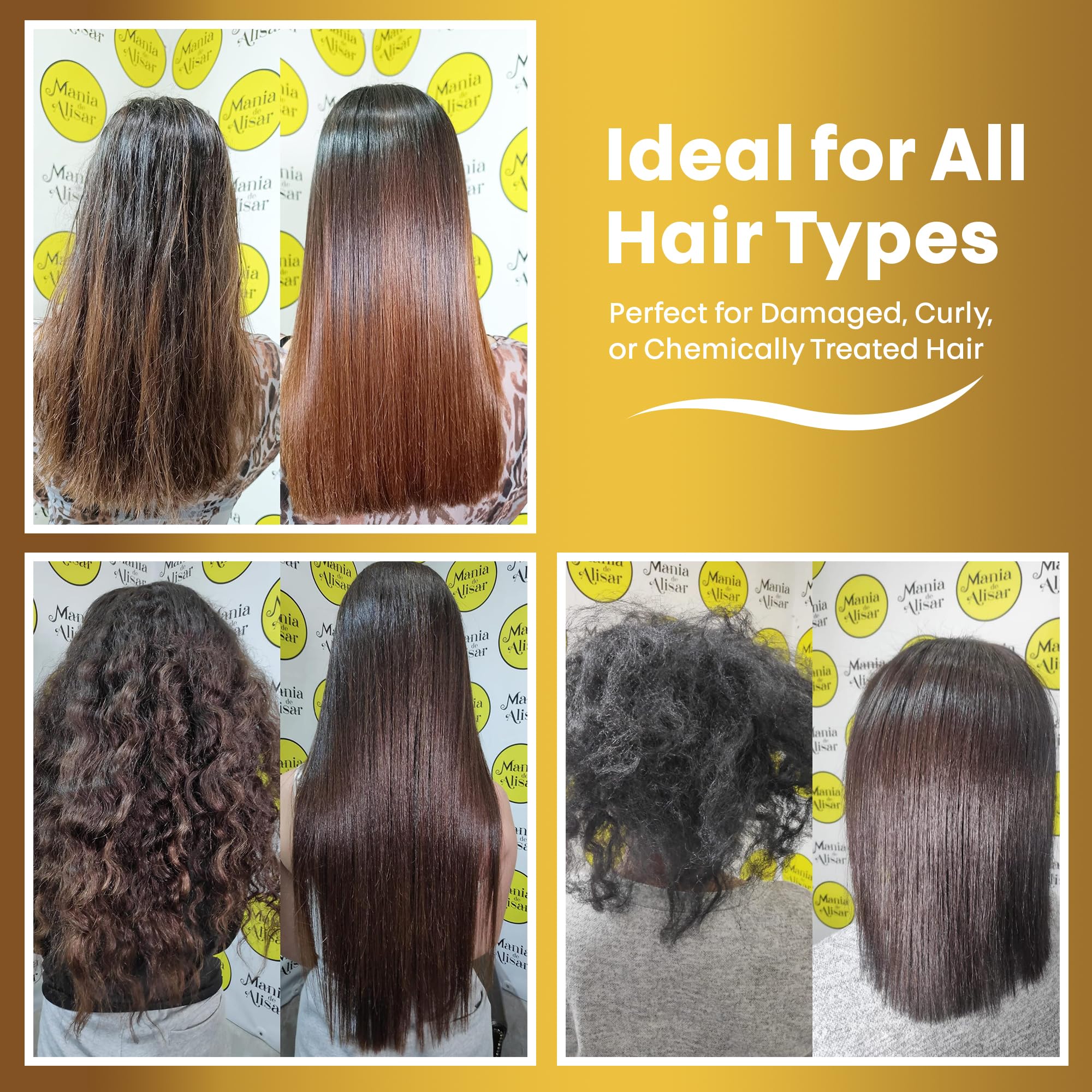 Mania de Alisar flat iron smoothing hair in very thin sections