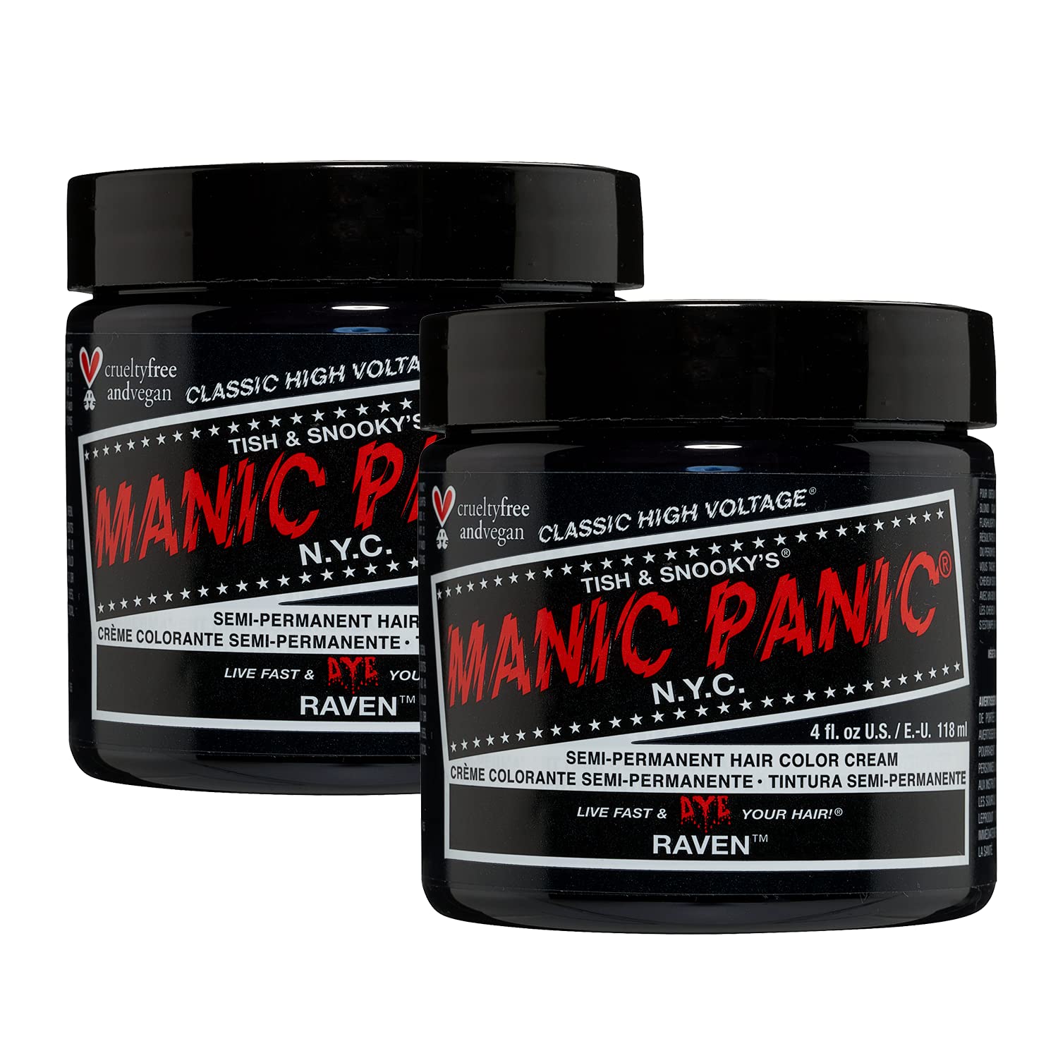 MANIC PANIC Classic Raven bottle pour demonstrates easy application for a bold black shade