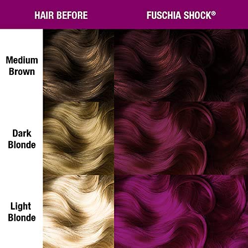 Manic Panic Fuschia Shock applied to hair for rich pink tone and conditioning shine