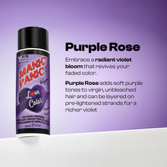 MANIC PANIC Love Color Purple Rose conditioner being applied for a quick tone boost.