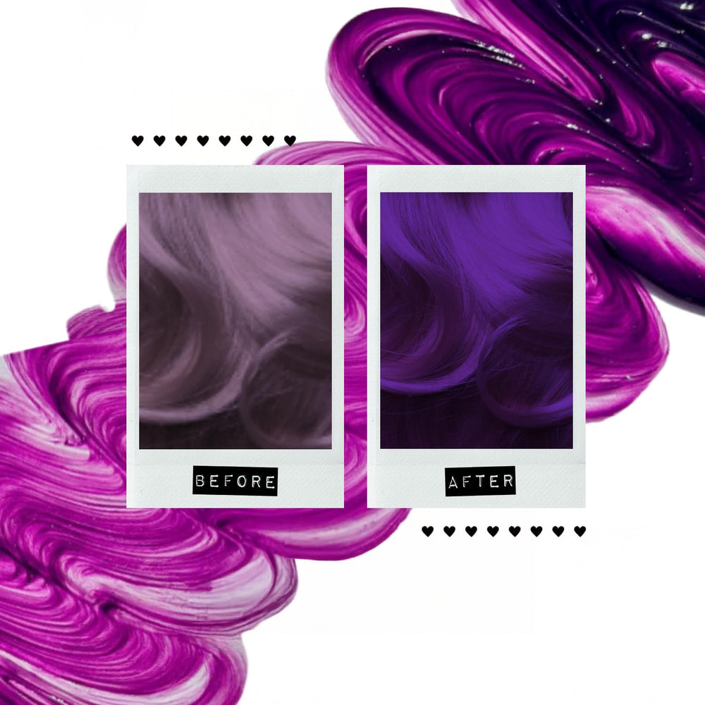 MANIC PANIC Purple Rose conditioner deposits color while conditioning on damp hair.