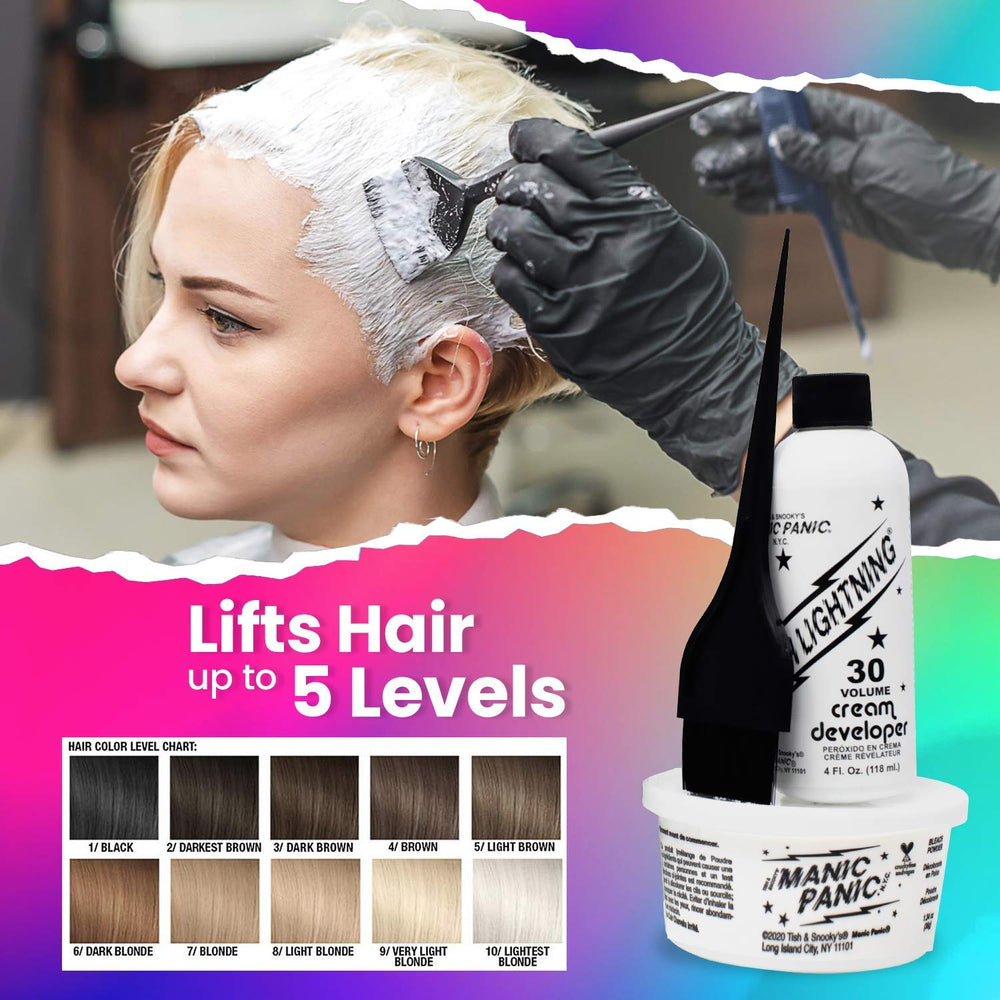 MANIC PANIC mixing tub for easy, mess-free bleaching prep.