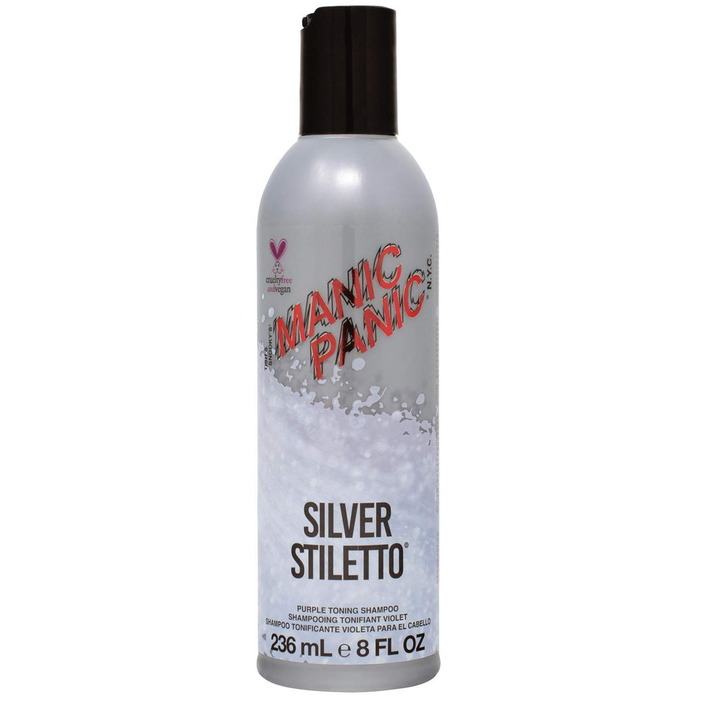 MANIC PANIC Silver Stiletto Conditioner bottle highlights color-safe care