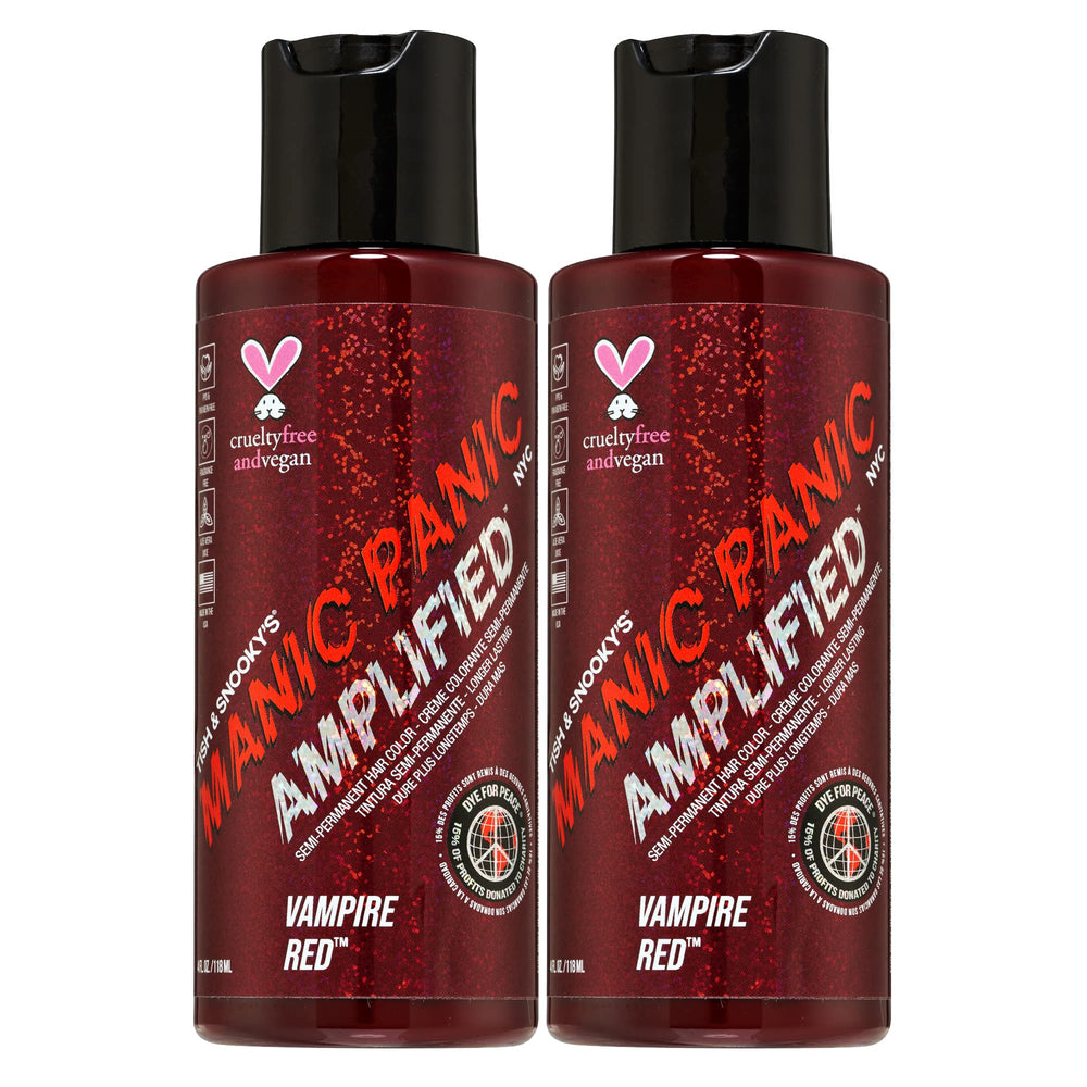 MANIC PANIC Vampire Red Amplified bottle ready for vibrant vegan color