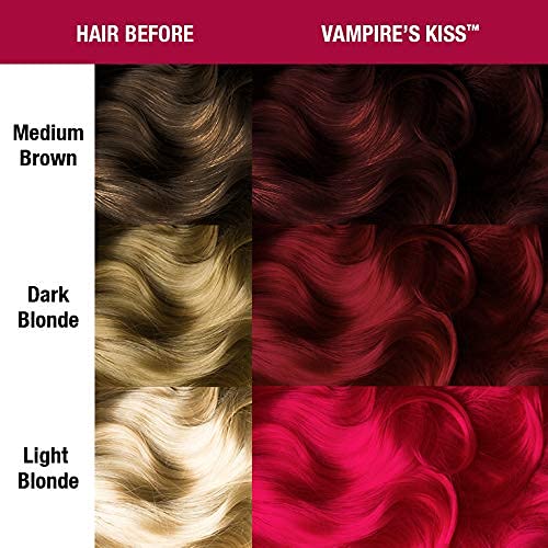 MANIC PANIC Vampire's Kiss on prelightened hair delivers vivid color on blondes.