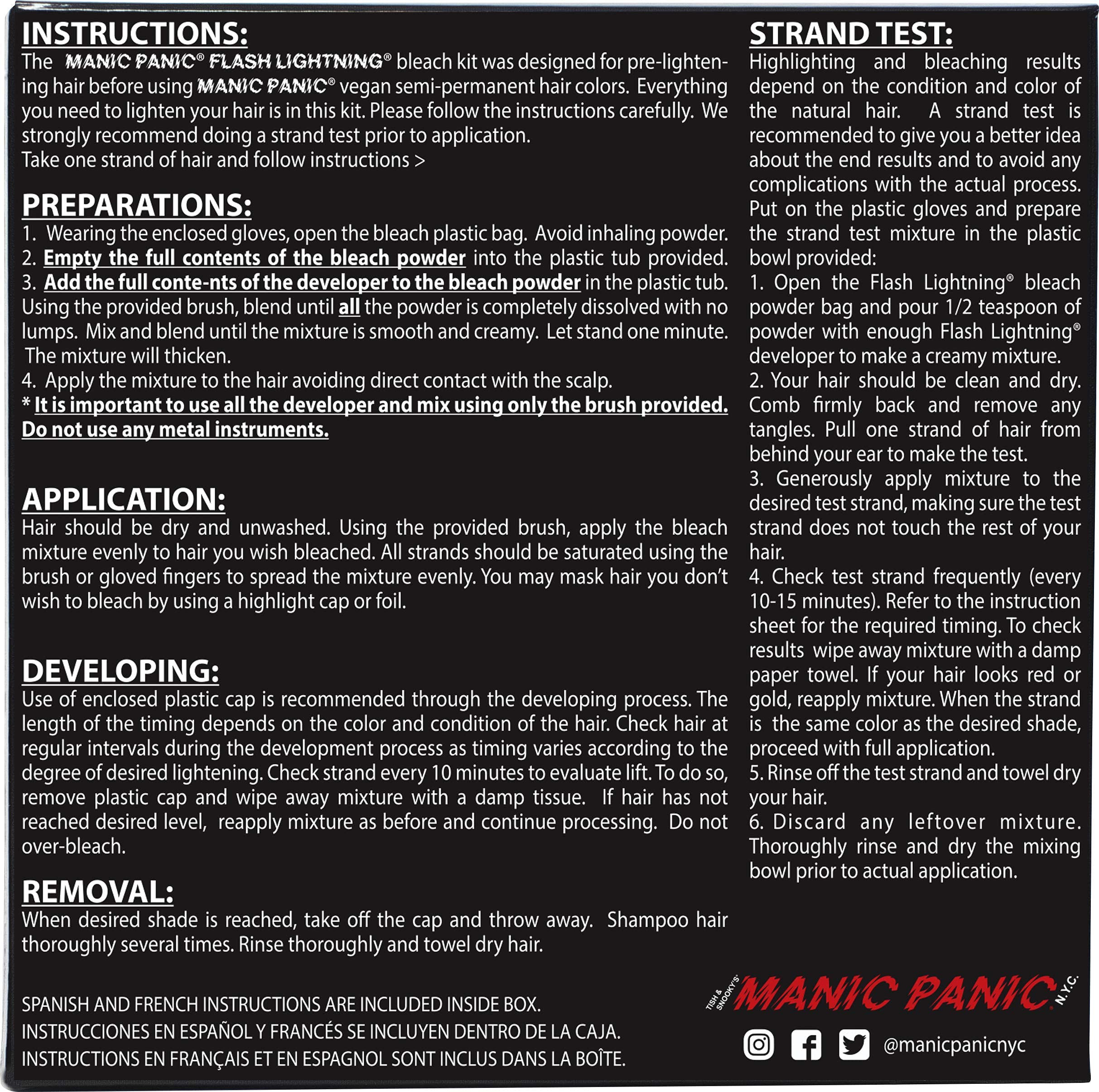 MANIC PANIC vegan and cruelty-free kit label highlighting safety and ethics.
