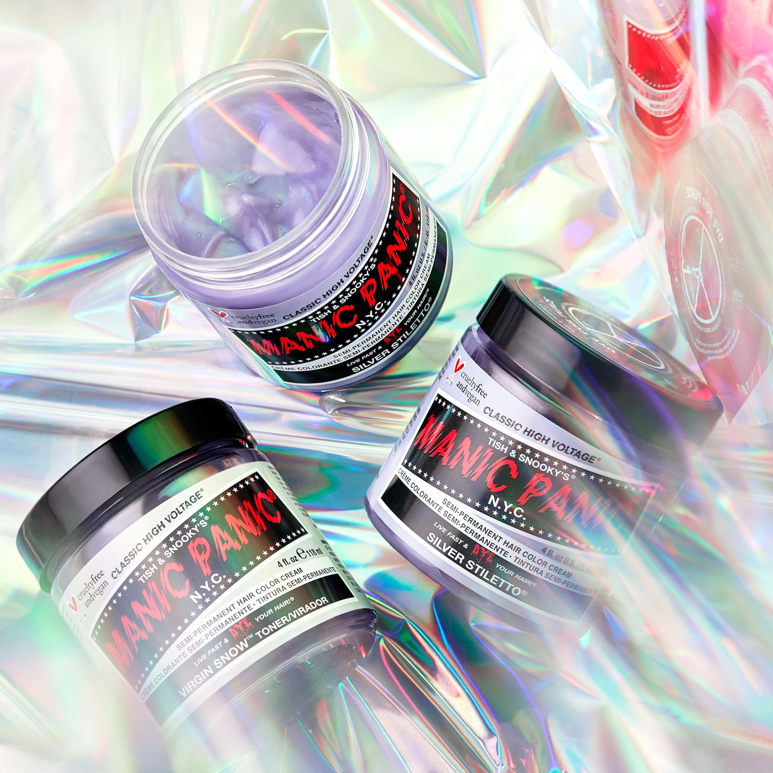 MANIC PANIC Virgin Snow Toner application demonstrates even tone