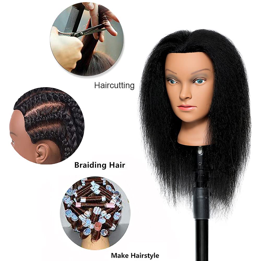 Side view shows natural scalp and dense hair for diverse styling drills.