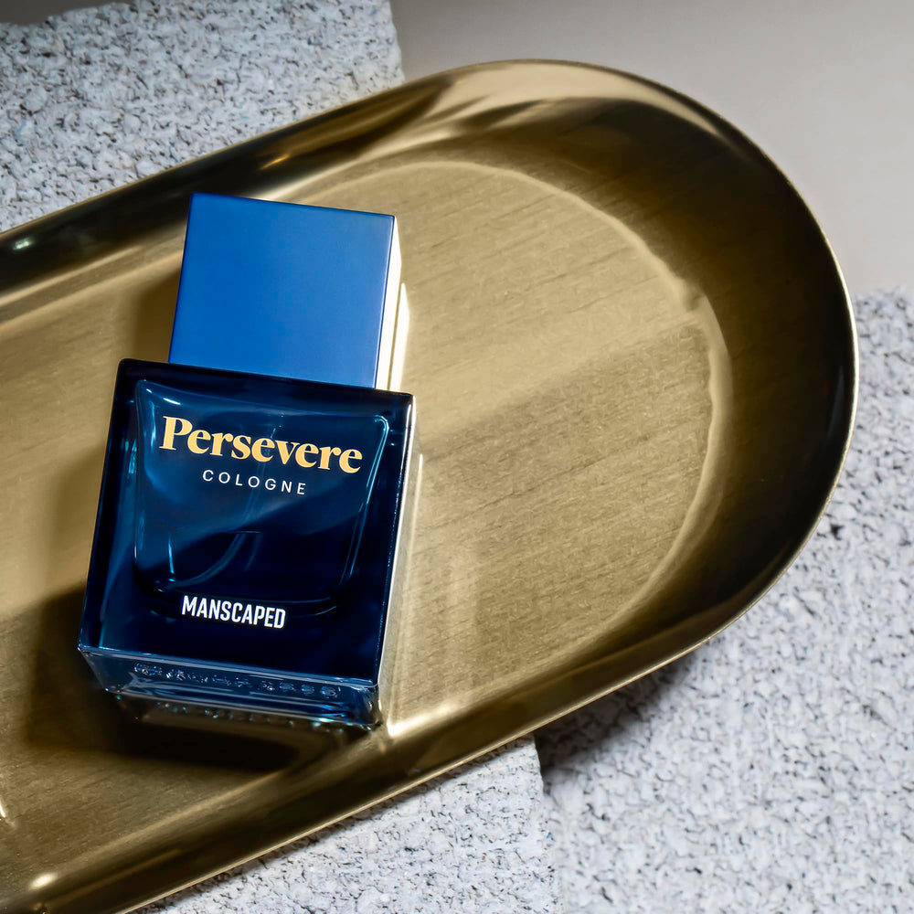 MANSCAPED Persevere cap and bottle finish exudes premium vibe.