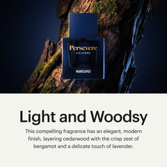 MANSCAPED Persevere cedarwood note adds warm, masculine depth.