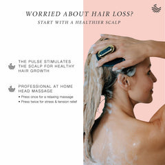 MANTA Pulse in shower using waterproof scalp massager for wet cleansing and exfoliation.