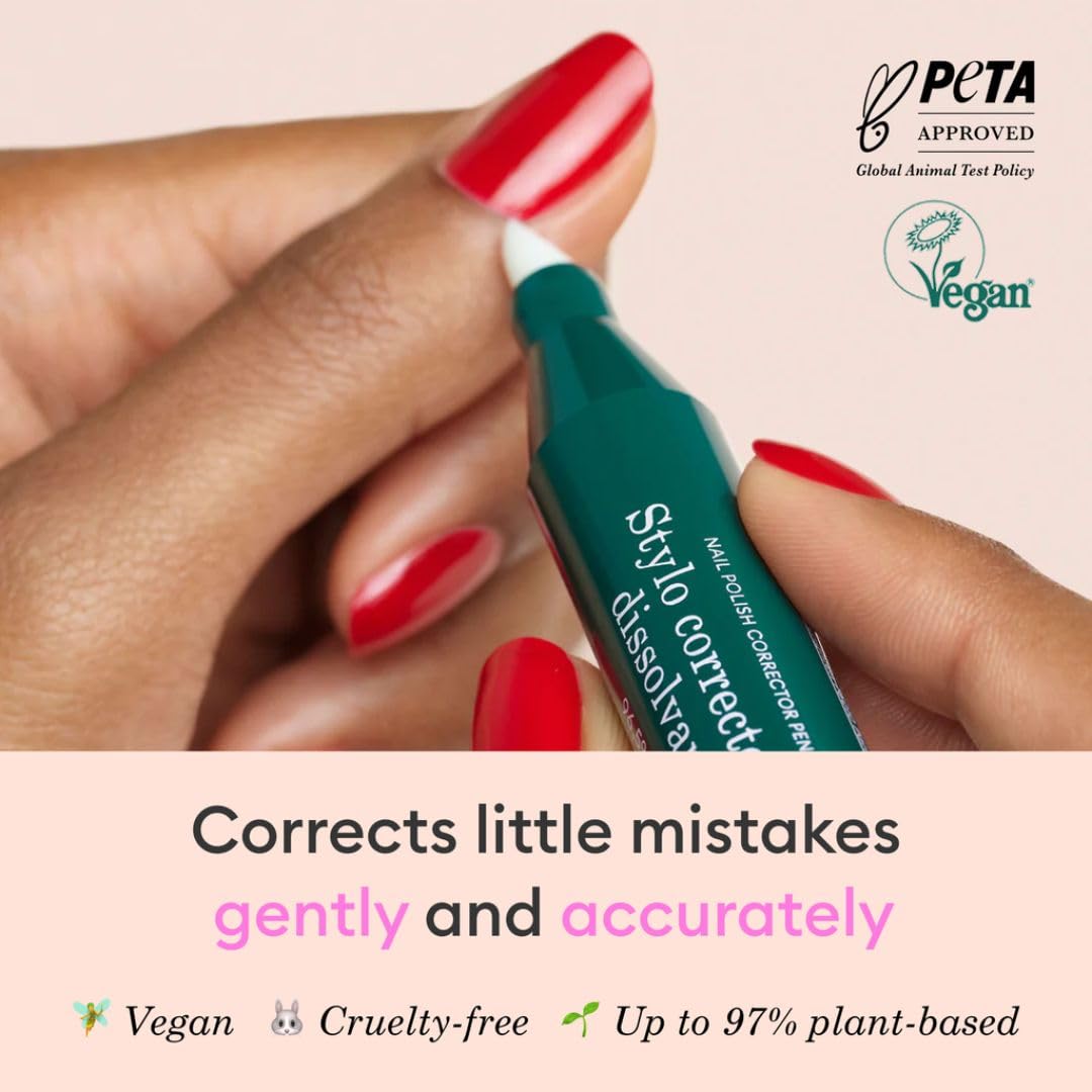 Manucurist Corrector Pen with 3 tapered refills is ready for long-lasting use.