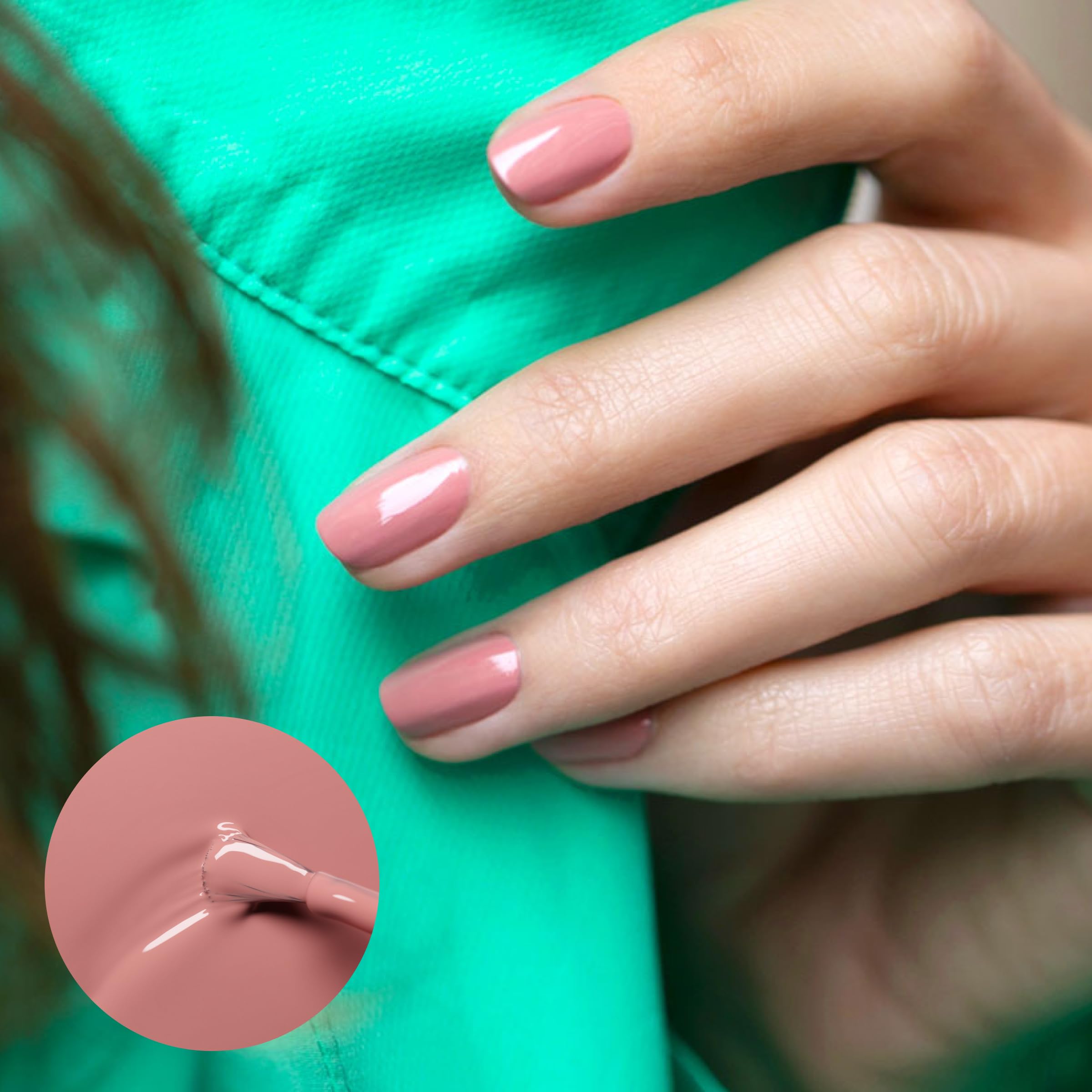 Manucurist Green Flash Old Rose brush enables smooth, even application.