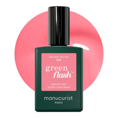 Manucurist Green Flash pastel pink Pop bottle showing vibrant color for long-lasting gel nails.