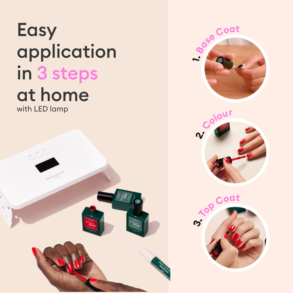 Cotton pad with remover used for quick, gentle removal.