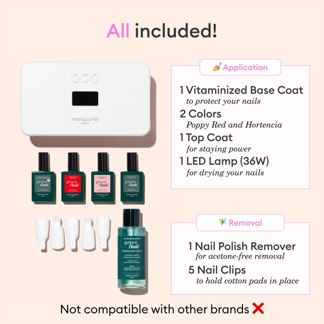Manucurist Green Flash remover with clips enables quick peel-off removal