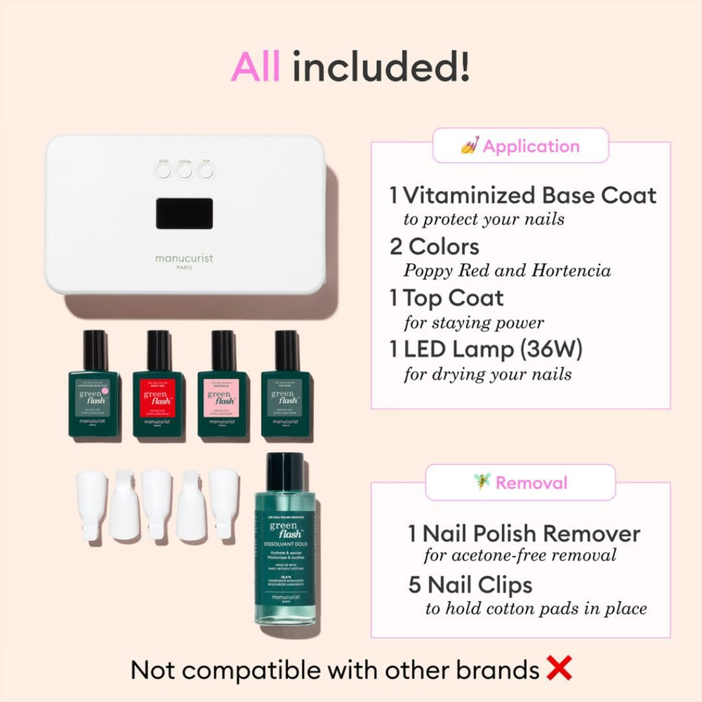 Manucurist Green Flash remover with clips enables quick peel-off removal