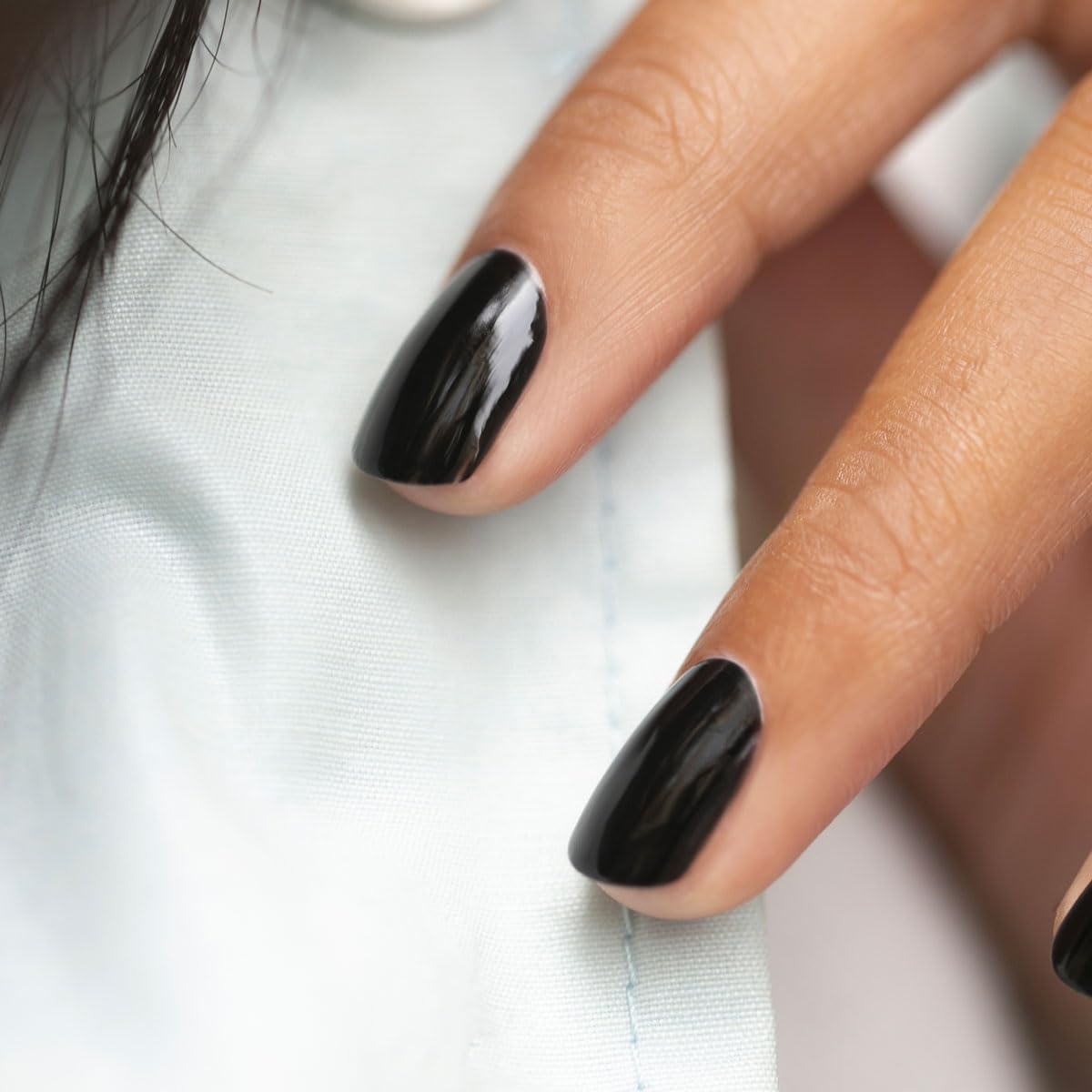 Manucurist Green Licorice nail swatch with rich, opaque color.