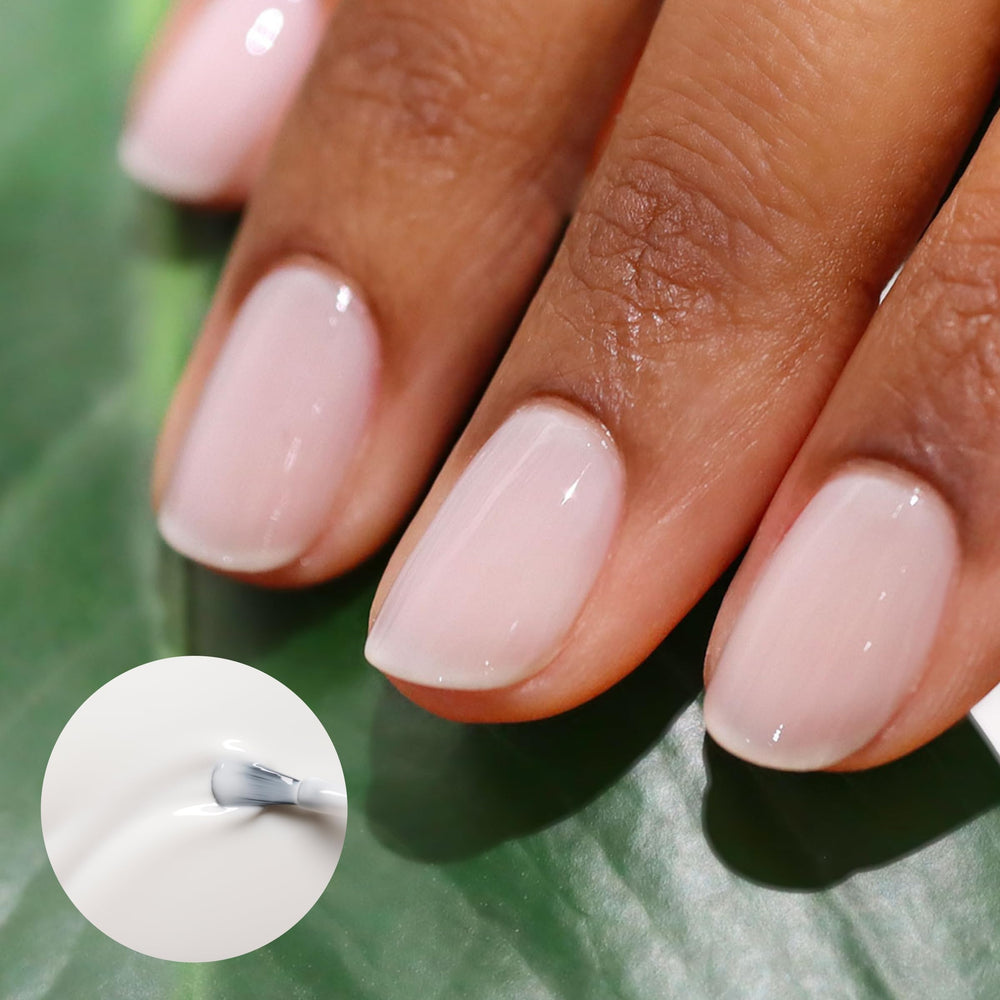 Manucurist Green Milky White brush application highlighting smooth, beginner-friendly finish.